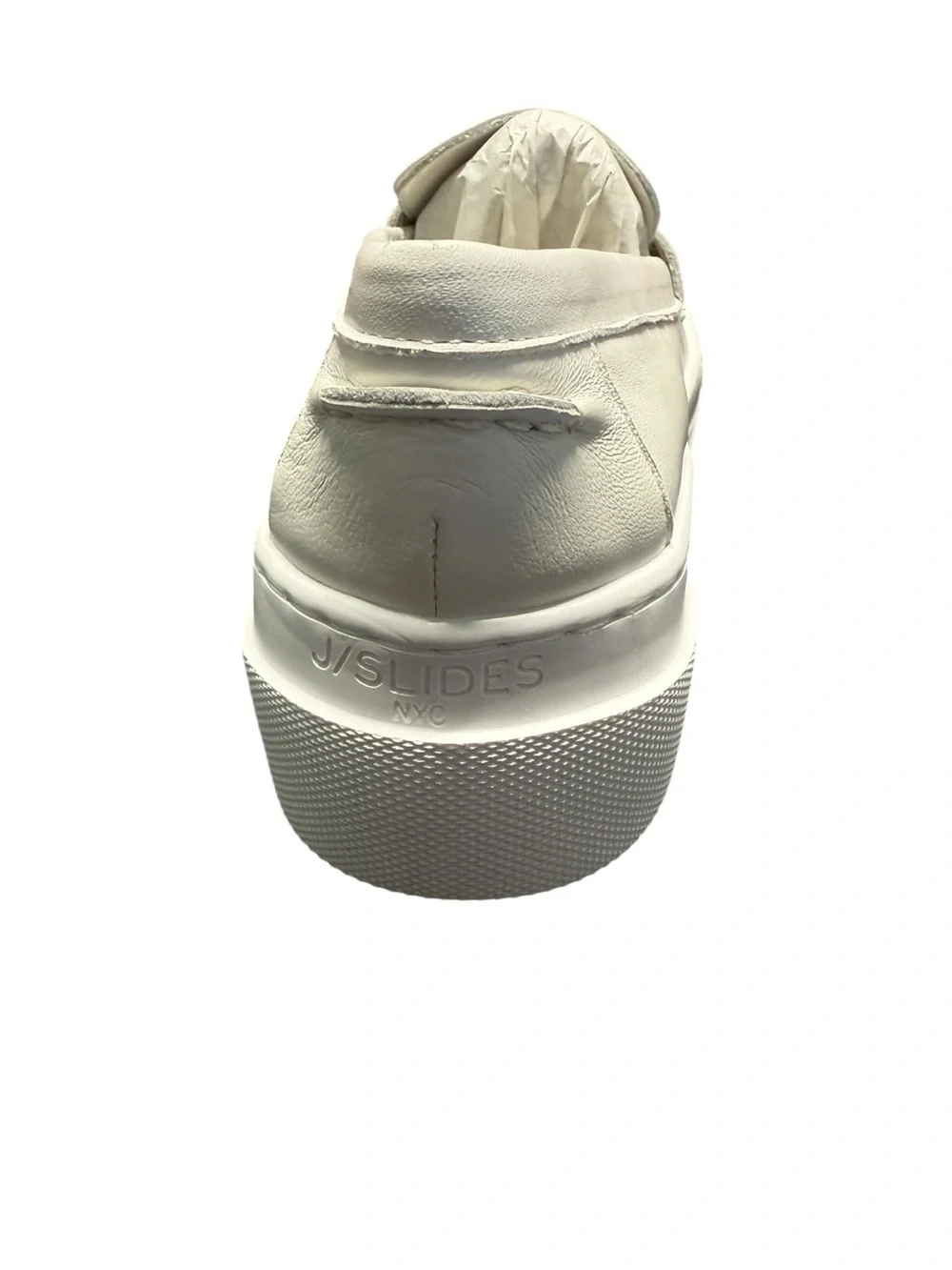 NWOT J/SLIDES Ava Sneaker White Leather Platform Loafer Size 7.5